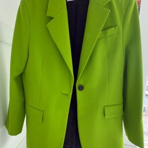 Zara Green Sport Coat with Classic Notched Lapel